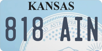 KS license plate 818AIN