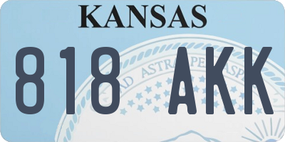 KS license plate 818AKK