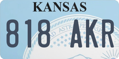 KS license plate 818AKR
