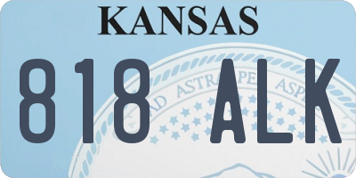 KS license plate 818ALK