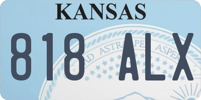KS license plate 818ALX