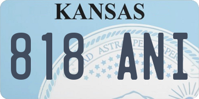 KS license plate 818ANI
