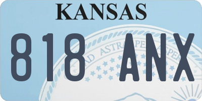 KS license plate 818ANX