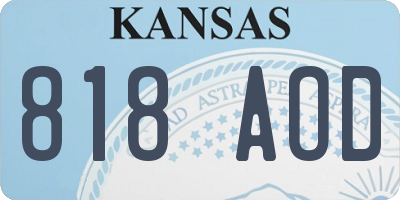 KS license plate 818AOD