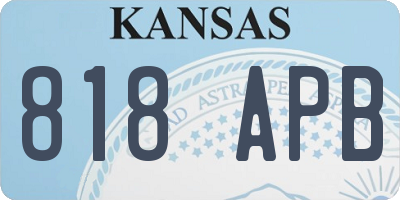 KS license plate 818APB