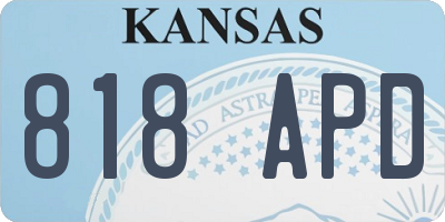 KS license plate 818APD