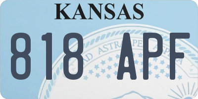 KS license plate 818APF