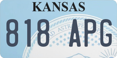 KS license plate 818APG
