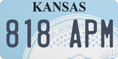 KS license plate 818APM