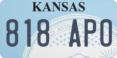 KS license plate 818APO