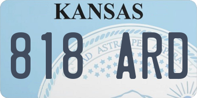 KS license plate 818ARD