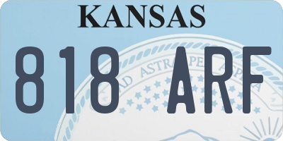 KS license plate 818ARF