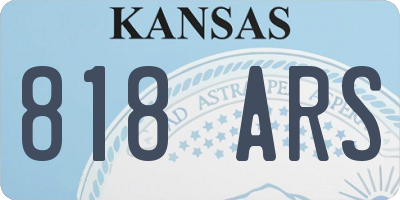 KS license plate 818ARS