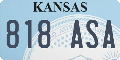 KS license plate 818ASA
