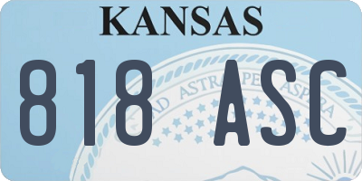 KS license plate 818ASC