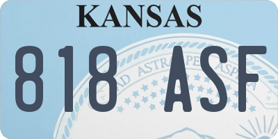 KS license plate 818ASF