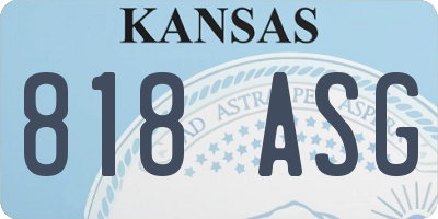 KS license plate 818ASG