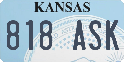 KS license plate 818ASK