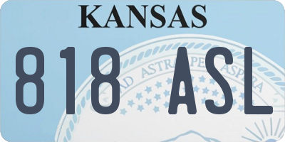 KS license plate 818ASL