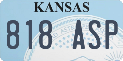 KS license plate 818ASP