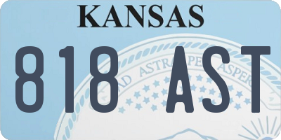 KS license plate 818AST
