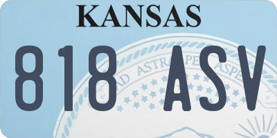 KS license plate 818ASV