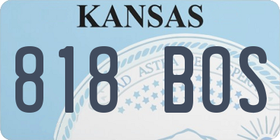KS license plate 818BOS