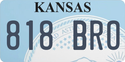 KS license plate 818BRO