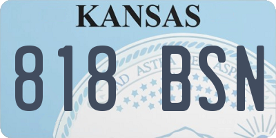 KS license plate 818BSN