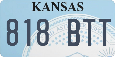 KS license plate 818BTT