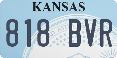 KS license plate 818BVR