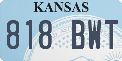 KS license plate 818BWT