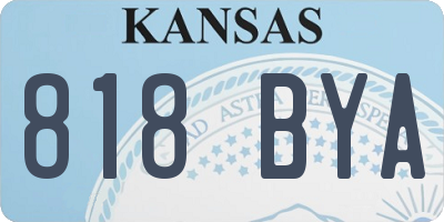 KS license plate 818BYA