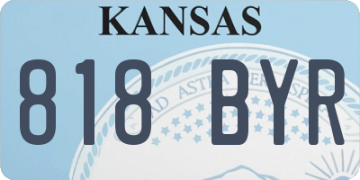KS license plate 818BYR