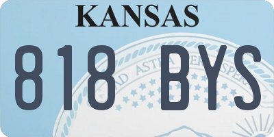 KS license plate 818BYS