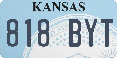 KS license plate 818BYT
