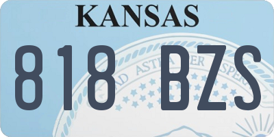 KS license plate 818BZS