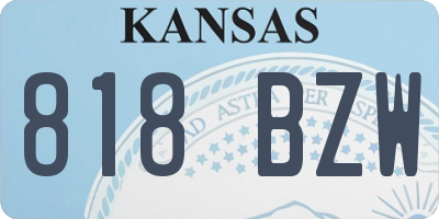 KS license plate 818BZW