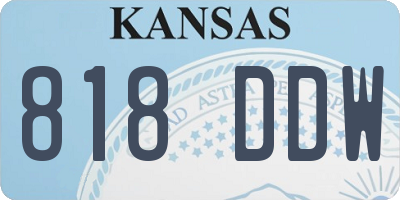 KS license plate 818DDW