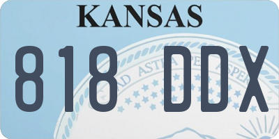 KS license plate 818DDX