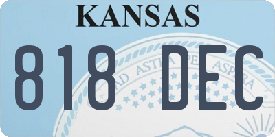 KS license plate 818DEC