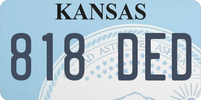 KS license plate 818DED