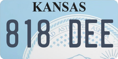 KS license plate 818DEE
