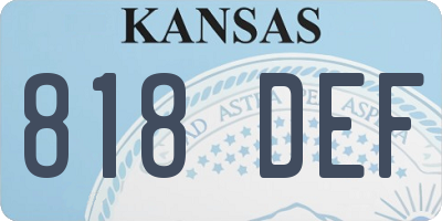 KS license plate 818DEF