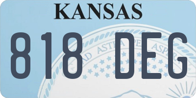 KS license plate 818DEG