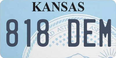 KS license plate 818DEM