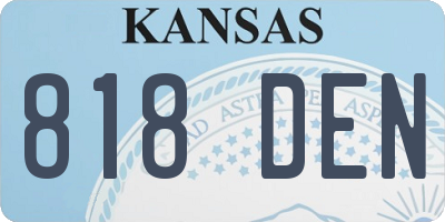 KS license plate 818DEN