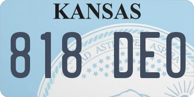KS license plate 818DEO