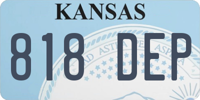 KS license plate 818DEP