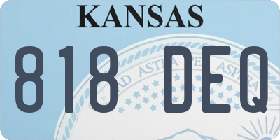 KS license plate 818DEQ
